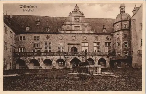 Ansichtskarte Weikersheim Schloss (Catle) Partie im Schloßhof 1910