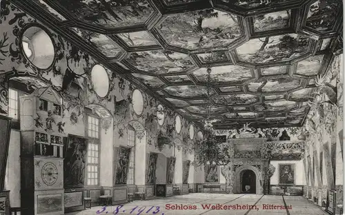 Ansichtskarte Weikersheim Schloss (Castle) Rittersaal Ritter-Saal 1913