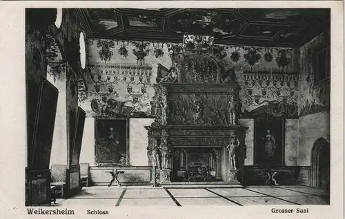 Weikersheim Schloss Innenansicht Grosser Saal, Kamin-Zimmer 1920