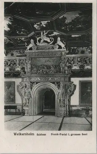Ansichtskarte Weikersheim Prunk-Portal i. grossen Saal Schloss, Castle 1920