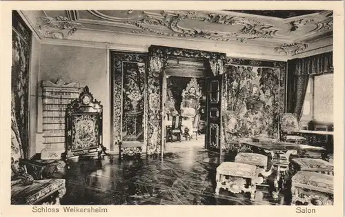 Ansichtskarte Weikersheim Schloss Innenansicht Salon, Castle Inside view 1920