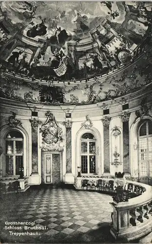 Ansichtskarte Bruchsal Grossherzogl. Schloss Bruchsal Treppenhaus 1910