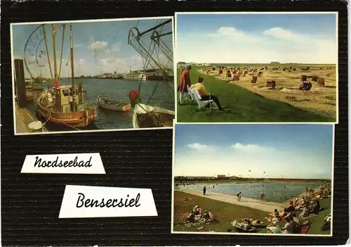 Bensersiel-Esens Stadtteilansichten Mehrbild-AK 3 Ansichten 1975