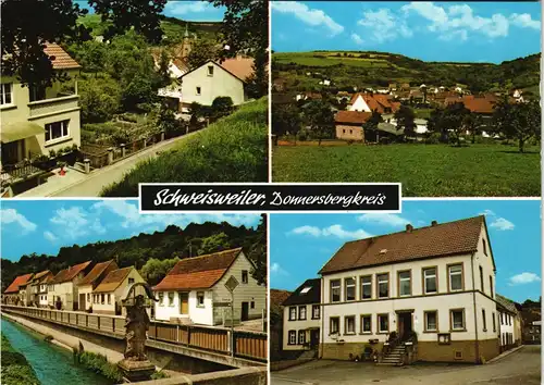 Schweisweiler Mehrbild-AK mit 4 Dorf Ansichten (Donnersberg-Kreis) 1970