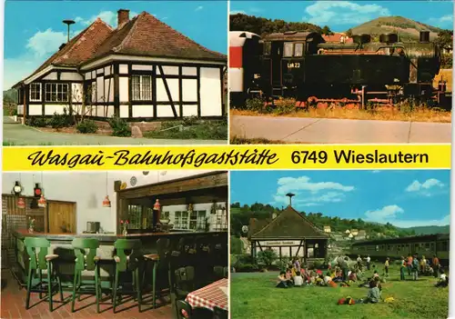 Ansichtskarte Wieslautern Wasgau-Bahnhofsgaststätte 6749 Wieslautern 1970