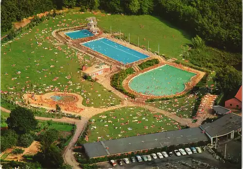 Ansichtskarte Itzehoe Freibad Klosterbrunnen vom Flugzeug aus 1970