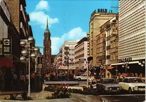 Krefeld Crefeld Rheinstraße, Autos & Geschäfte, Geschäftsstraße 1983