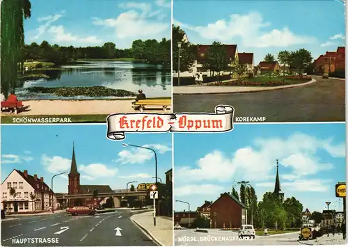 Oppum-Krefeld Crefeld Mehrbild-AK ua. Park, Korekamp, Hauptstrasse 1977/1974