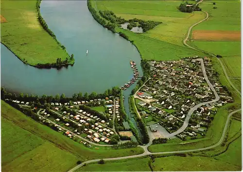 Hennstedt (Dithmarschen) Campingplatz Horst a. d. Eider vom Flugzeug aus 1970