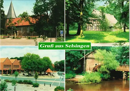 Ansichtskarte Selsingen Mehrbild-AK mit 4 Dorf-Ansichten 1975