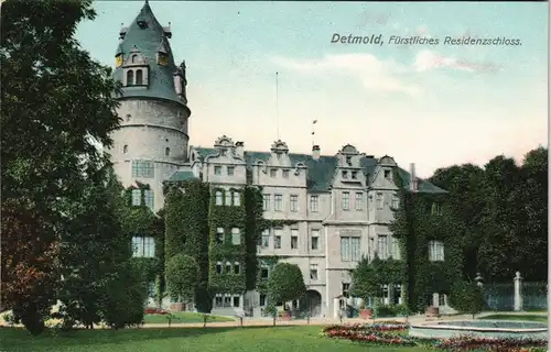 Ansichtskarte Detmold Schloss Fürstliches Residenzschloss color Ansicht 1910