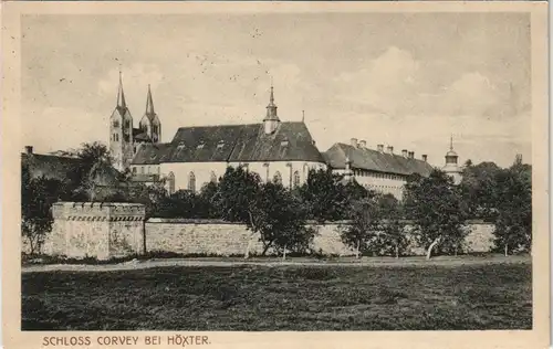 Ansichtskarte Höxter (Weser) Schloß Corvey Bauwerk (Castle View) 1917