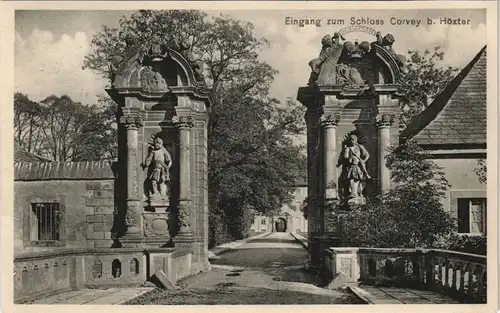 Ansichtskarte Höxter (Weser) Eingang Schloß Kloster  1911   gel Stempel HÖXTER