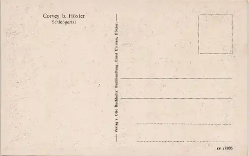 Ansichtskarte Höxter (Weser) Schloß (Castle) Corvey Schloss-Portal 1910