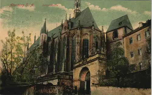 Ansichtskarte Altenburg Schloß Schlosskirche farbige Gesamtansicht 1910