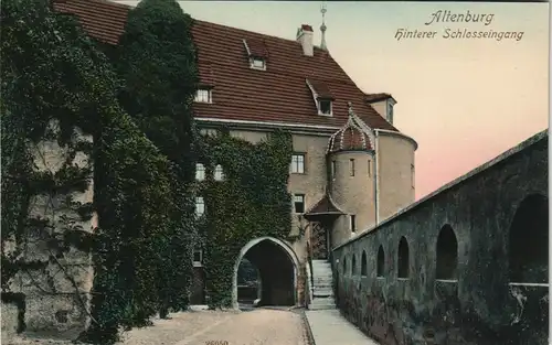 Ansichtskarte Altenburg Schloß Hinterer Schloss-Eingang color Ansicht 1908