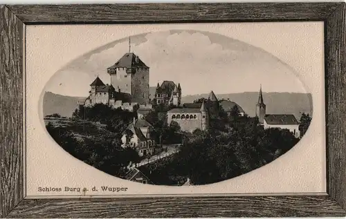 Ansichtskarte Burg an der Wupper-Solingen Schloss Burg 1909 Passepartout