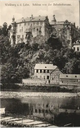 Weilburg (Lahn) Schloss Castle, von der Bahnhofstrasse gesehen 1910