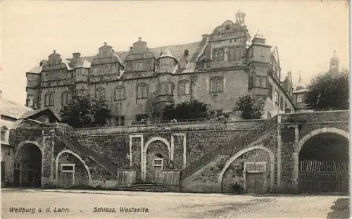 Weilburg (Lahn) Schloss Castle, Westseite, Gebäude-Ansicht 1910