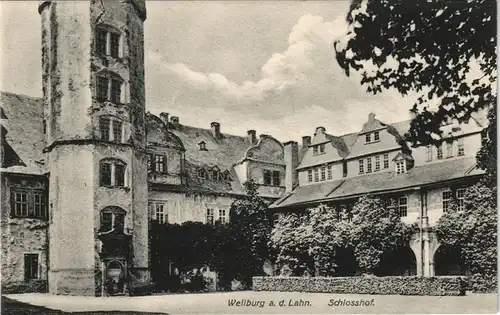 Ansichtskarte Weilburg (Lahn) Schloss Ansicht Partie im Schlosshof 1910