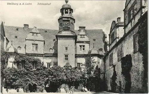 Weilburg (Lahn) Schloß Schlosshof, Uhrenturm, Castle Court 1910