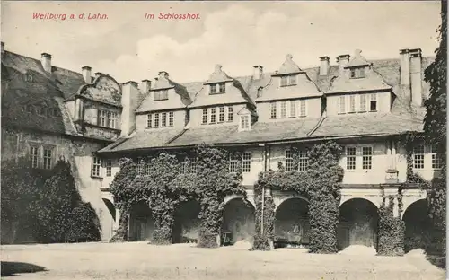 Ansichtskarte Weilburg (Lahn) Schloss Weilburg in Hessen, Schloss-Hof 1911