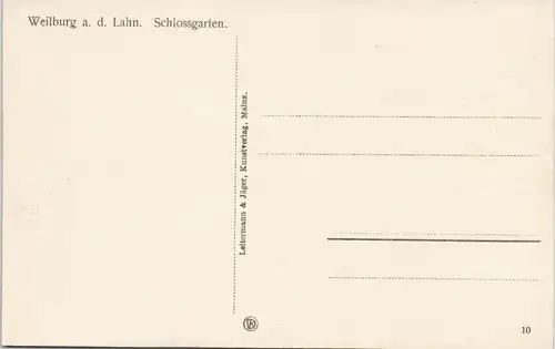 Weilburg (Lahn) Schloss Partie im Schlossgarten, Park, Castle 1910