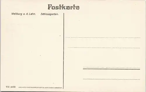 Ansichtskarte Weilburg (Lahn) Schloß mit Schlossgarten 1910