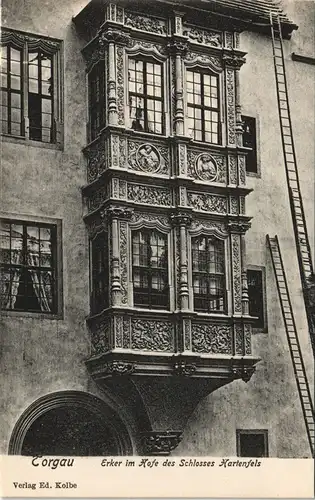 Ansichtskarte Torgau Erker im Schloss Hartenfels 1909