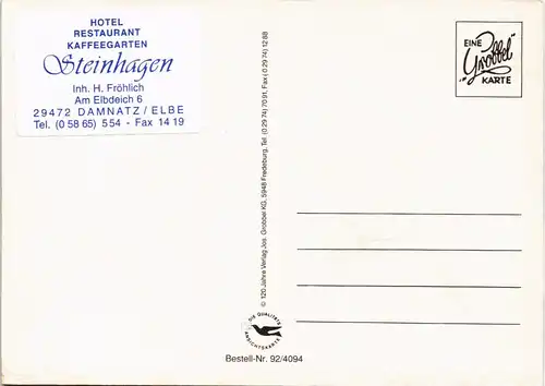 Damnatz HOTEL RESTAURANT KAFFEEGARTEN Steinhagen Inh. H. Fröhlich 1990