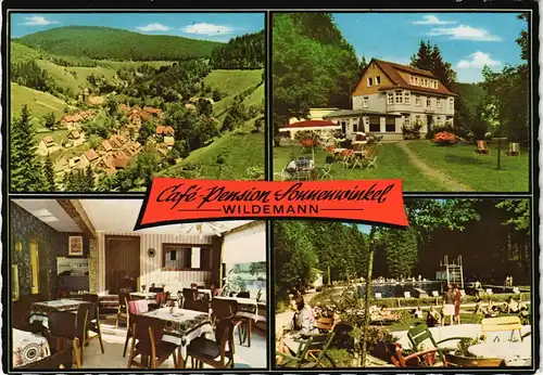 Wildemann (Innerstetal) Café-Pension Sonnenwinkel 4 Ansichten Mehrbild-AK 1968