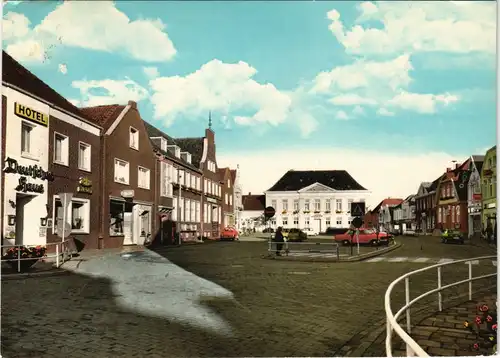 Ansichtskarte Esens Straßen Partie mit Hotel Deutsches Haus 1970