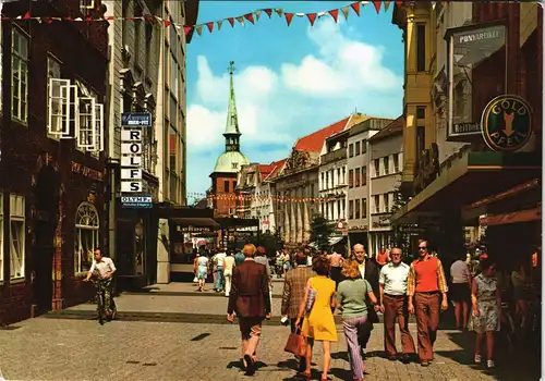 Ansichtskarte Oldenburg Langestraße, Gechäfte belebt 1982