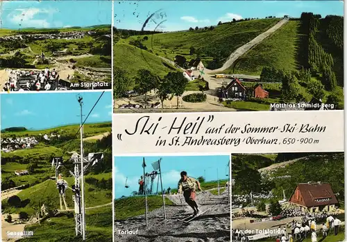 Ansichtskarte Sankt Andreasberg-Braunlage Sommerskibahn - MB Skiläufer 1967