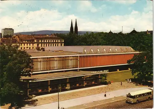 Ansichtskarte Wiesbaden Rhein-Main-Halle, Bus 1962