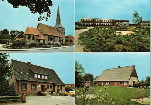 Ansichtskarte Oldendorf (Kr Stade) 4 Bild: Kirche, Kindergarten, Haus 1979