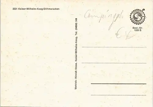 Kaiser-Wilhelm-Koog (LK Dithmarschen) MB: Stadtpartien, Geschäfte 1979