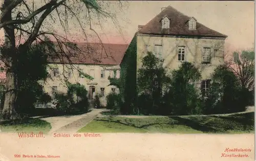 Ansichtskarte Wilsdruff Schloss (Castle) Handkolorierte Künstlerkarte 1910