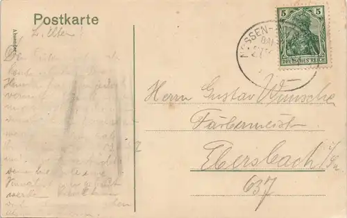 Ansichtskarte Wilsdruff Schloss (Castle) Handkolorierte Künstlerkarte 1910