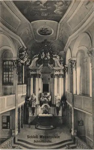 Ansichtskarte Weesenstein (Müglitz) Schloss Kirche Innenansicht 1910