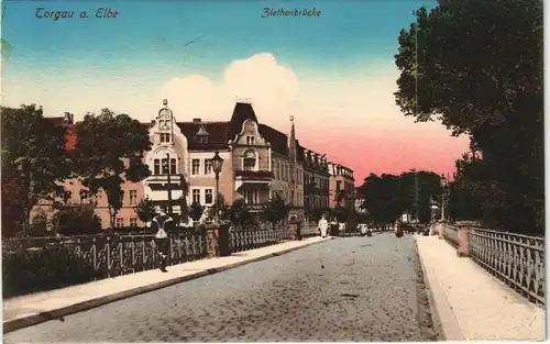 Ansichtskarte Torgau Straßenpartie - Ziethenbrücke 1913