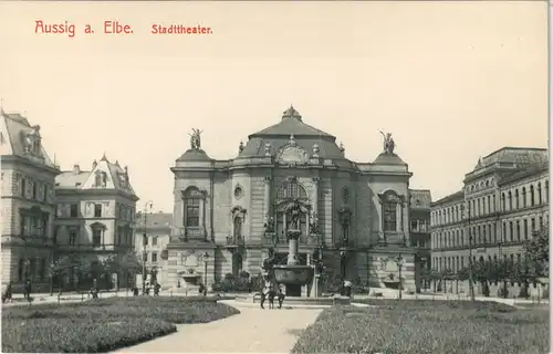 Aussig Ústí nad Labem (Ustji, Ustjiss) Stadttheater - Straßen 1913