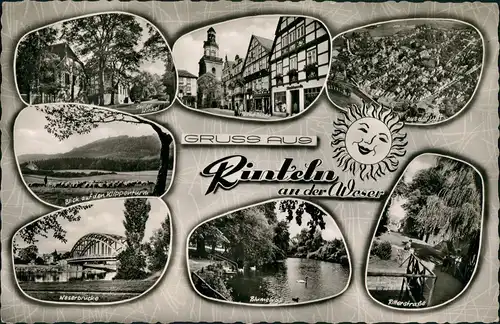 Ansichtskarte Rinteln Stadtteilansichten Mehrbild-Gruss-Aus-Postkarte 1962