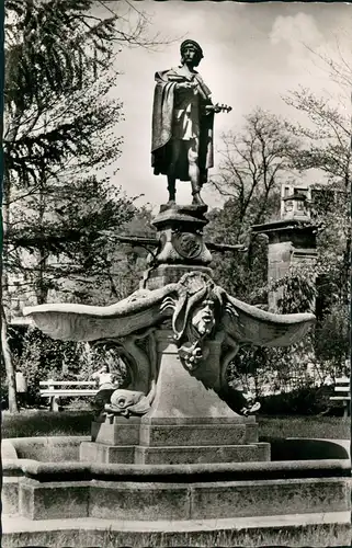 Ansichtskarte Schwäbisch Gmünd Stadtgarten mit Denkmal 1960