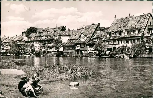 Ansichtskarte Bamberg Kinder spielen am Fluss, Klein-Venedig 1972