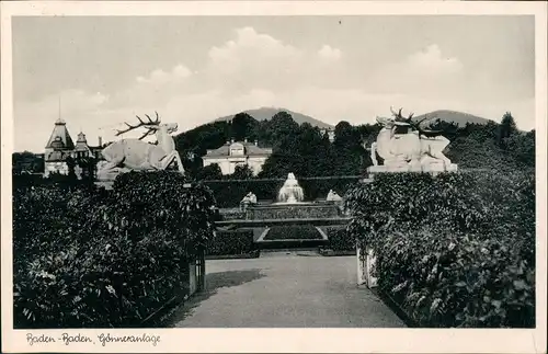 Ansichtskarte Baden-Baden Partie Gönneranlage 1953