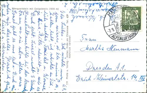 Ansichtskarte Marquartstein Panorama-Ansicht mit Geigelstein 1965