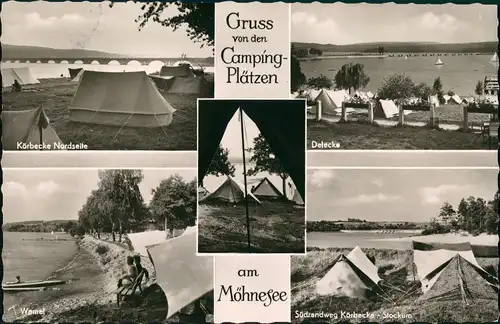 Ansichtskarte Soest Umlandansicht mit Camping-Plätzen am Möhnesee 1965