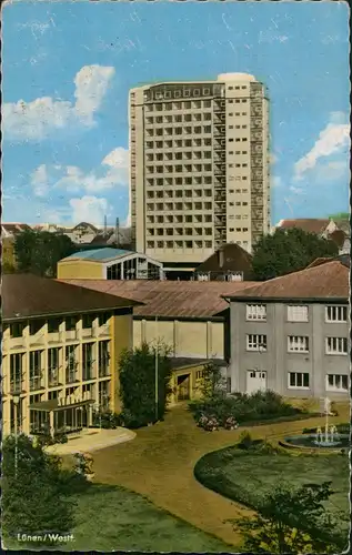 Ansichtskarte Lünen (Westfalen) Blick auf Rathaus und Stadtbad 1966