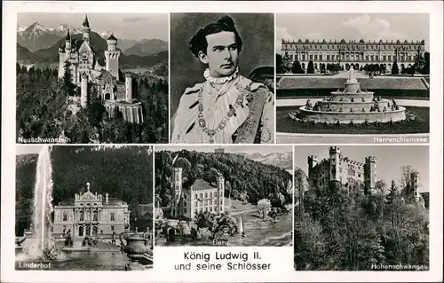 Ansichtskarte Linderhof-Ettal König Ludwig und seine Schlösser MB 1956